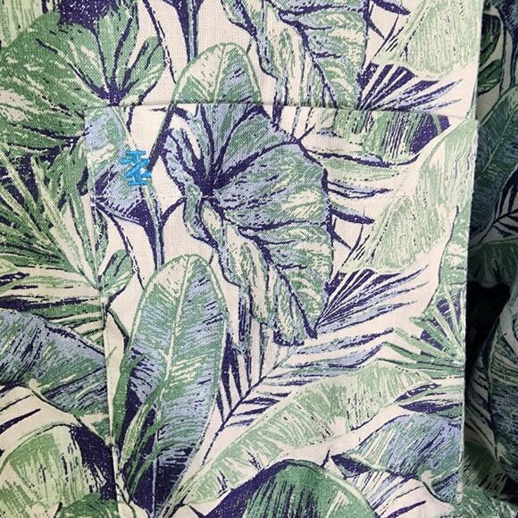 Izod Saltwater Mens Shirt Size 2XLT Blue Palm Button Up Hawaiian Pocket Tropical - Picture 7 of 10